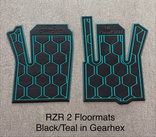 2020 to 2026 Pro Series Rzr Pro R/Pro S/Turbo R/Pro XP Front Floormats Black/Teal